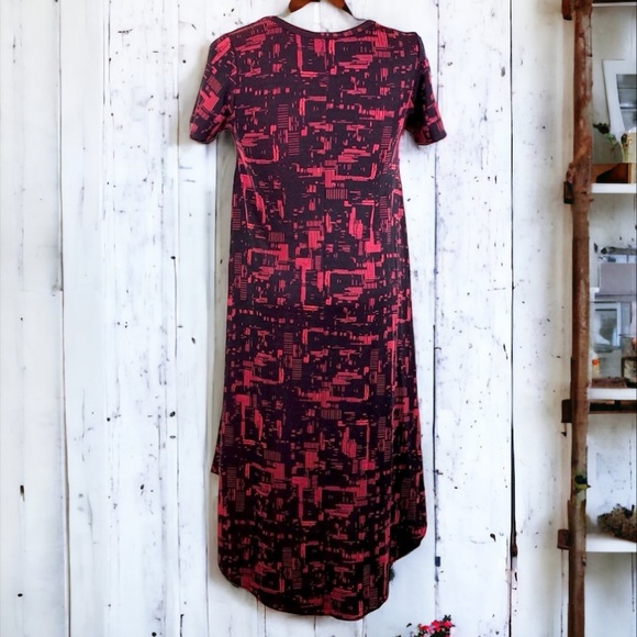 LulaRoe Carly Back and Red Abstract Print Swing Dress Size XXS - Picture 3 of 14